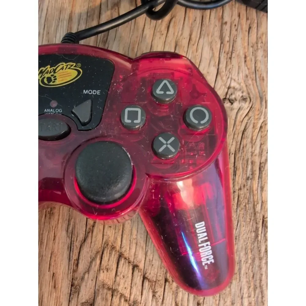 Mad Catz Dual Force Red Game Controller For PlayStation 2 PS2 Gaming Console